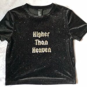 Forever 21 higher than heaven Velvet crop top